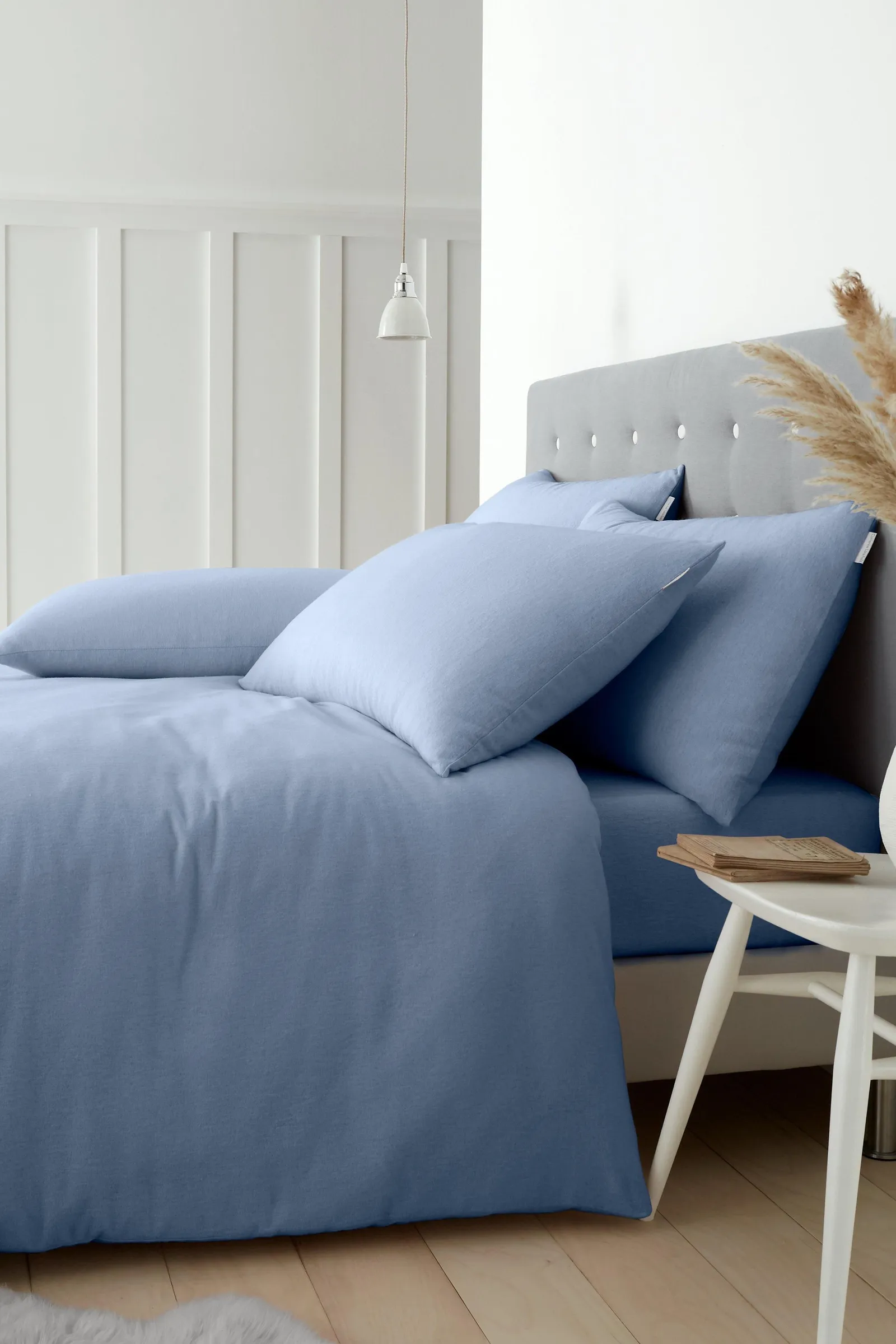 Catherine Lansfield 'Brushed Cotton' Pillowcase Pair in Light Blue 3