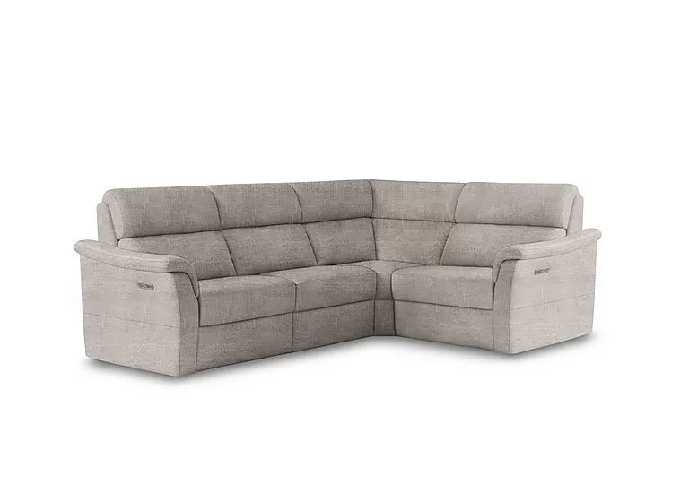 Bella Small Fabric Power Recliner Corner Sofa with Power Headrests and Power Lumbar