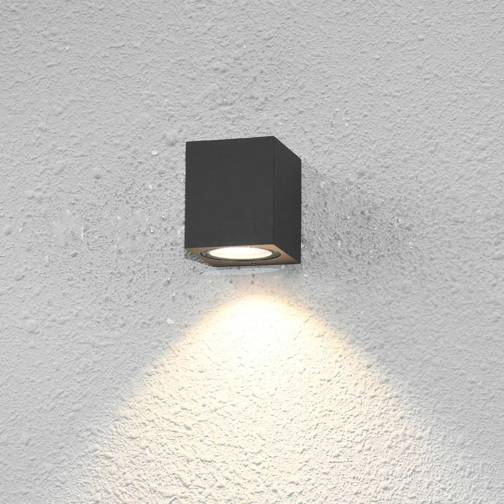Netlighting Genta Square Outdoor Wall Down Lamp Black IP54