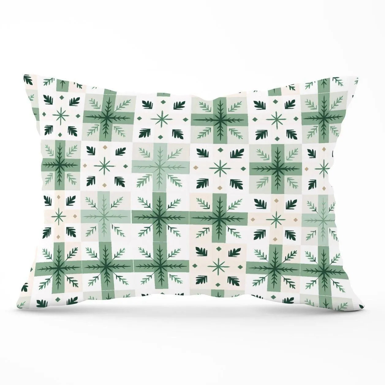 Warren Reed - Designer Christmas Quilting Squares Cushions in Green