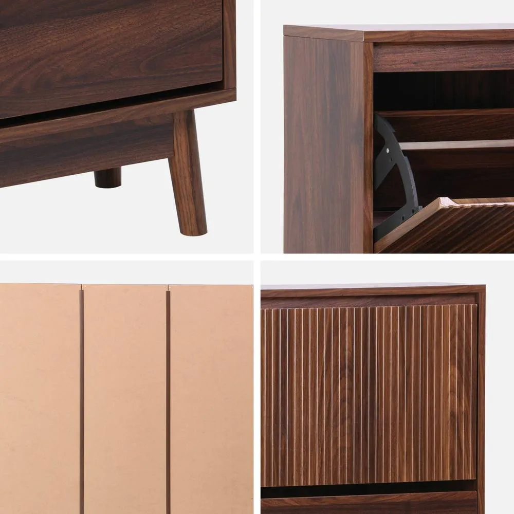 sweeek Wood 3-door shoe cabinet in Dark Brown 3