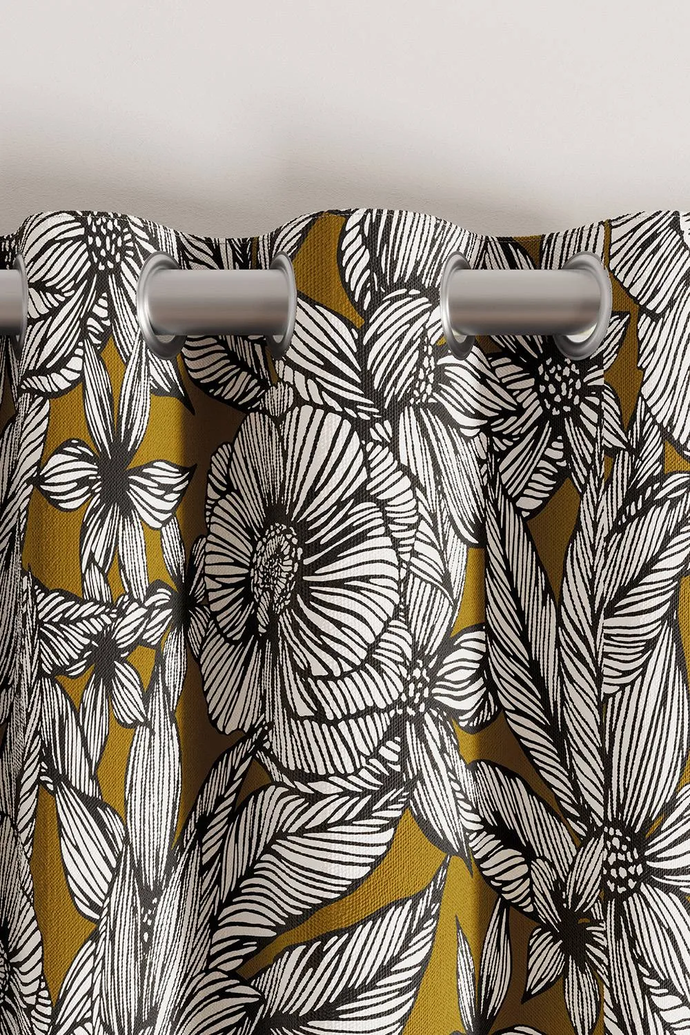 Ted Baker 'Vietnm' Cotton Lined Curtains in Gold 2