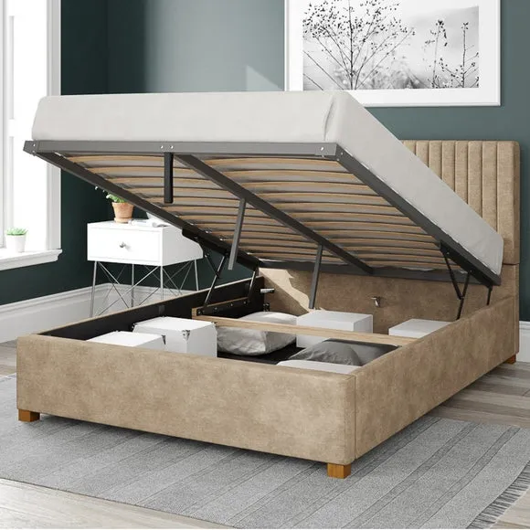 Grant Kimiyo Linen Ottoman Bed Frame 2