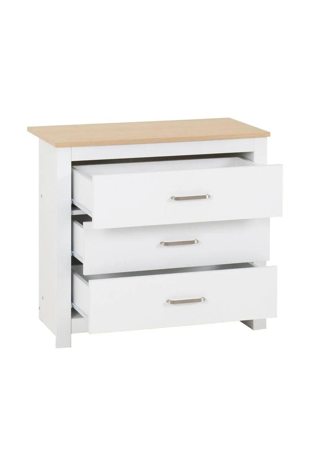 Seconique Portland 3 Drawer Chest in White 4