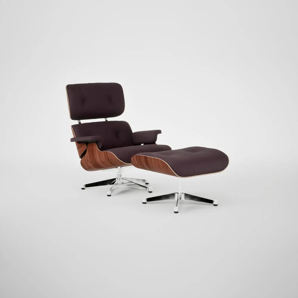 Vitra Eames Lounge Chair & Ottoman Santos Palisander Contemporary L50 87 Plum Polished Base 04 1