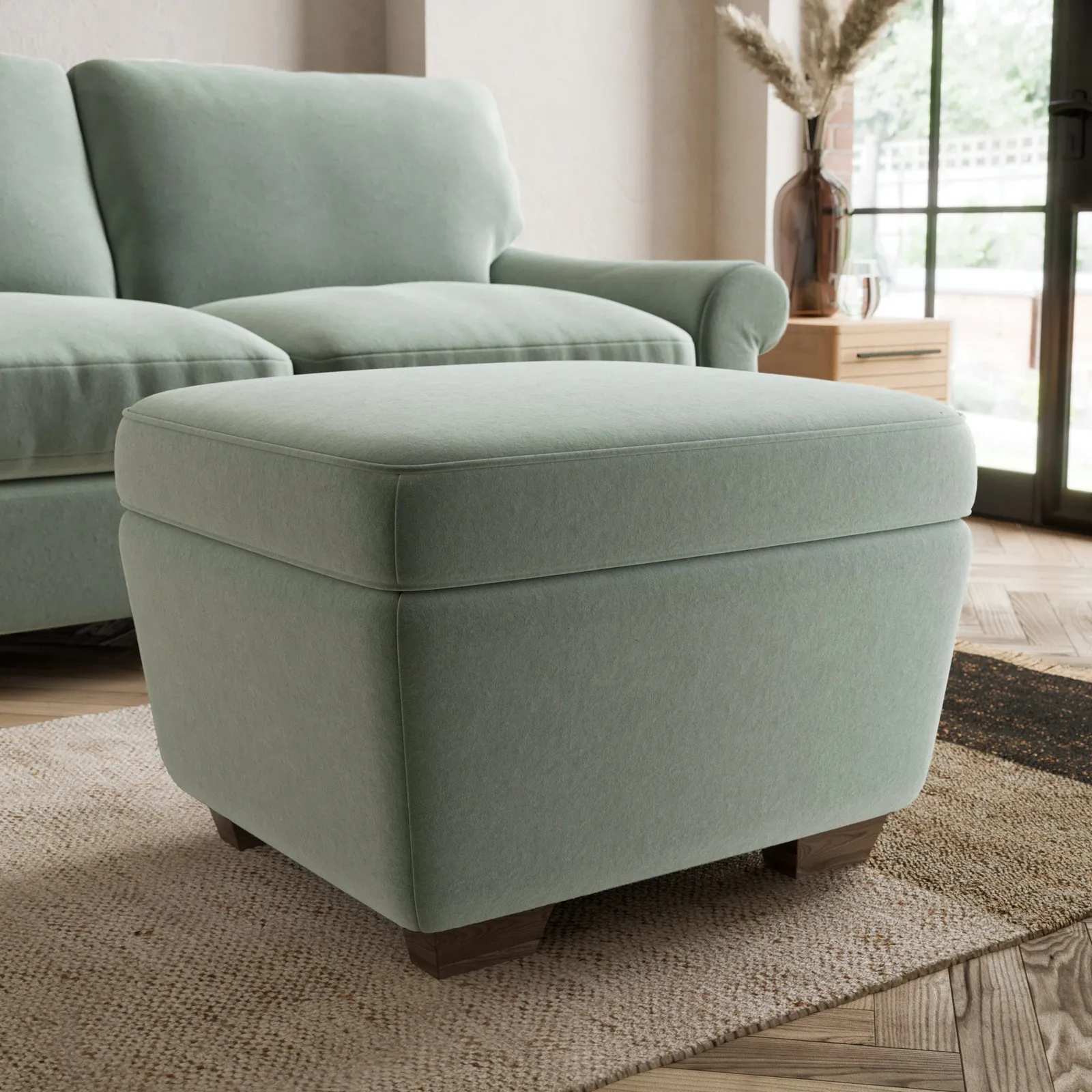 Arundel Luxury Velvet Footstool Luxury Velvet Lilypad