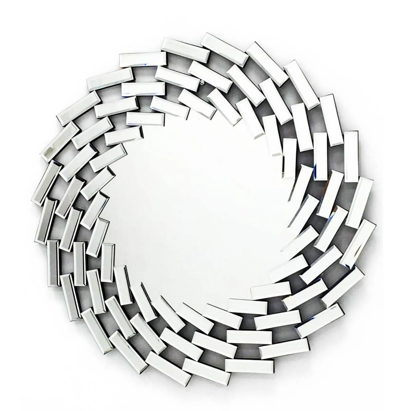 FurnitureboxUK Venetian Medium 80cm Round Silver Patterned Mirrored Frame Hallway Bedroom Dining & Living Room Wall Mirror 4