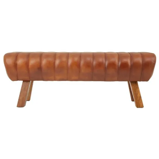 Australis Wooden Gym Stool With Tan Leather