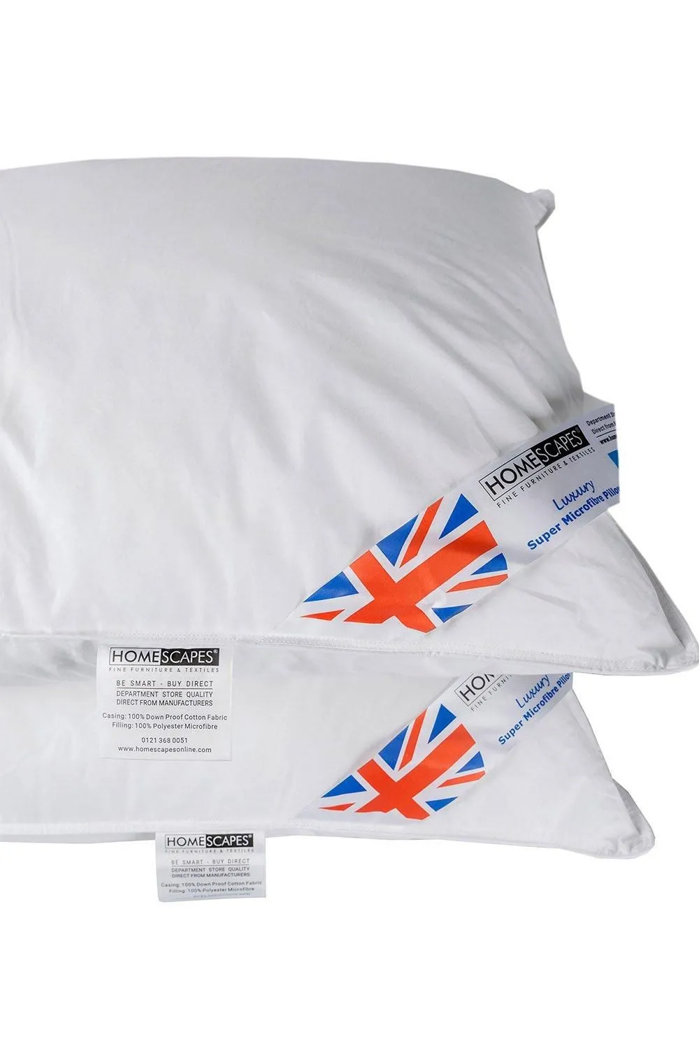 Homescapes Luxury Hotel Quality Super Microfibre Pillow Pair in White 5