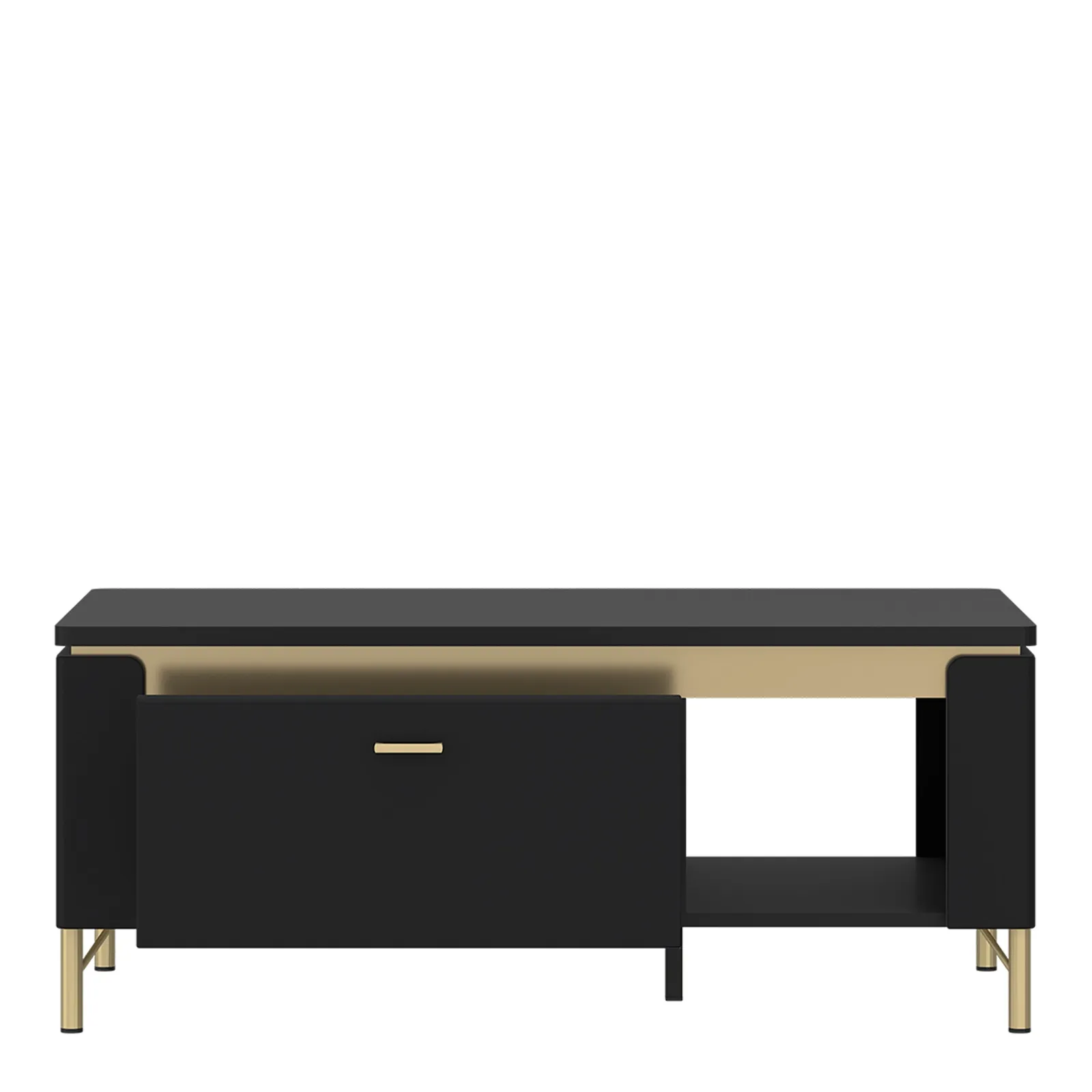 Furniture To Go Genoa Coffee Table 1 Drawer in Black Matt/Gold 2