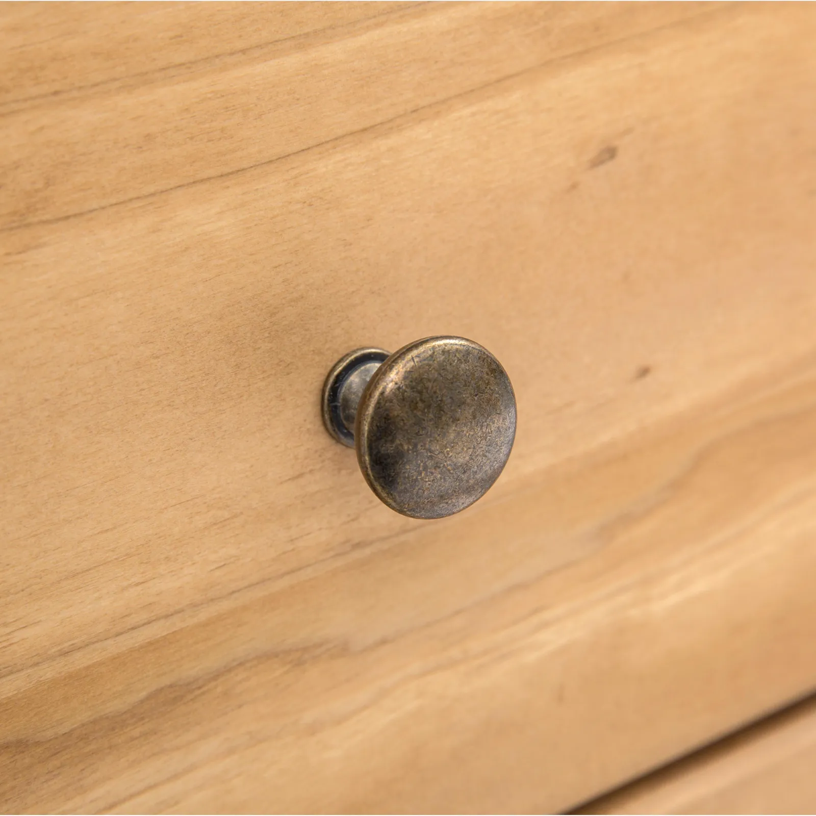 Cabinet Bits Lucca 5 Drawer Chest of Drawers Brass Knob in Light Brown 6