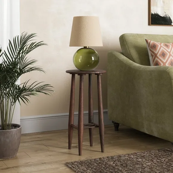 Haider Plinth Side Table with Shelf, Acacia Wood 1