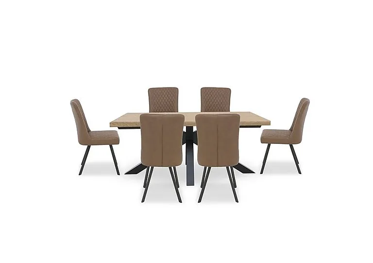 Earth Star Base Dining Table and 6 Chairs