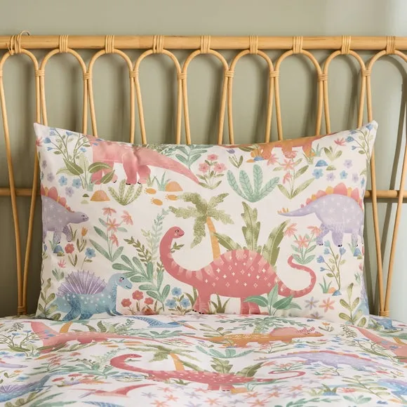 Pastel Dino Polycotton Duvet Cover & Pillowcase Set 2