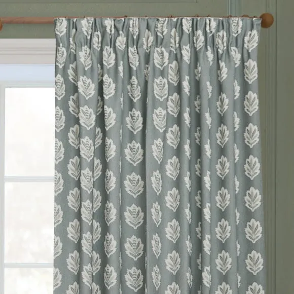 Sanderson Sessile Leaf Pencil Pleat Curtains 1