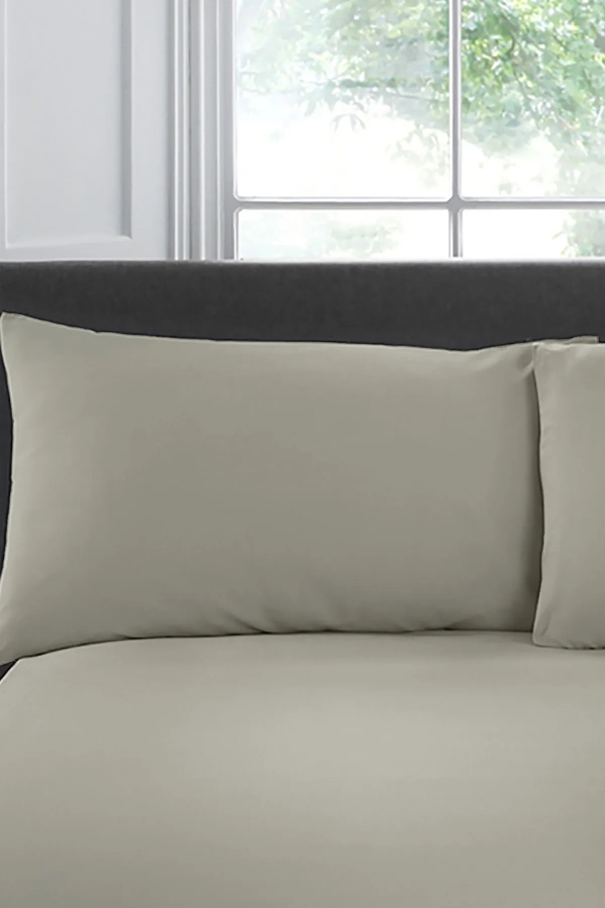 Appletree 'Premium 200TC Plain Dye' Hotel Quality 100% Percale Cotton Housewife Pillowcases (Pair) in Silver 1