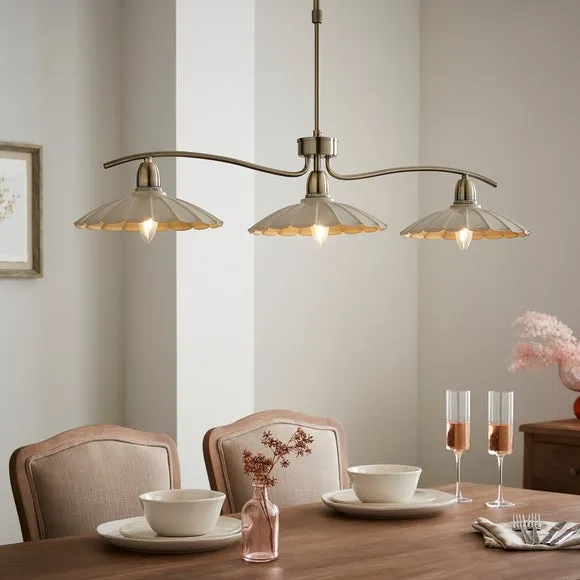 Maya Scallop 3 Light Adjustable Diner Ceiling Light 4