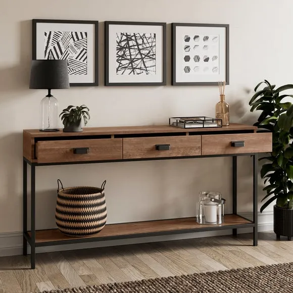 Fulton Extra Wide Console Table, Pine Effect 2