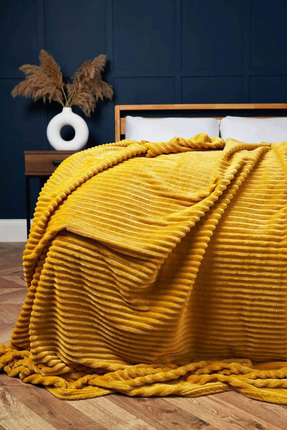 BHS Luxury Ribbon Velvet Throw in Yellow