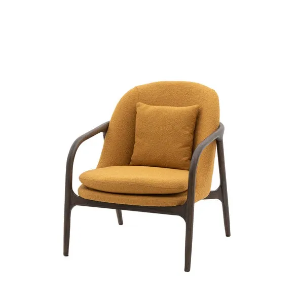 Aurora Fabric Wooden Arm Accent Chair 4