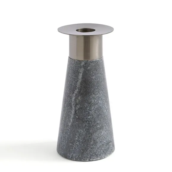 Midnight Black Marble Candlestick Holder 3