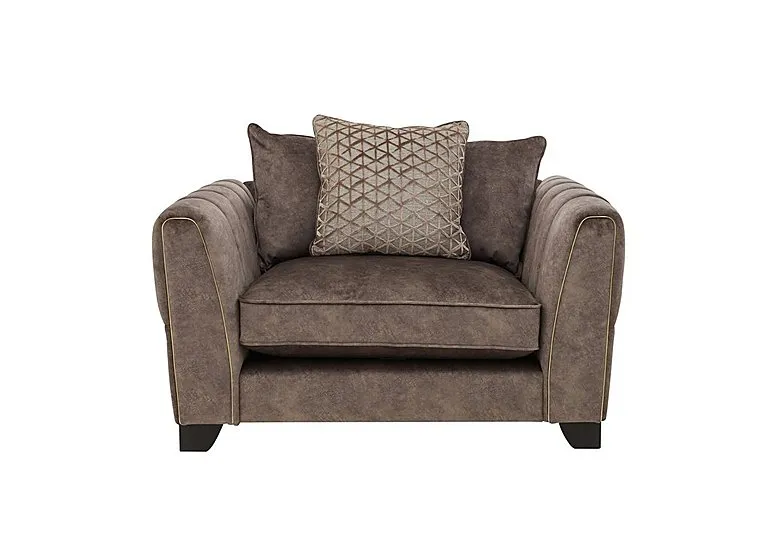 Mariah Scatter Back Fabric Snuggler Chair - Dapple Chocolate