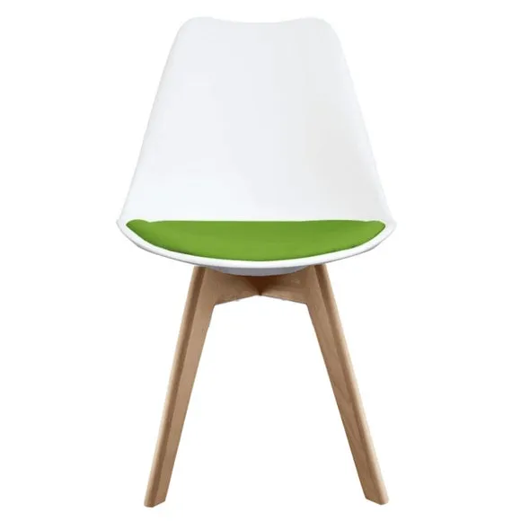 Fusion Living Soho White Plastic Dining Chair with Squared Legs 3