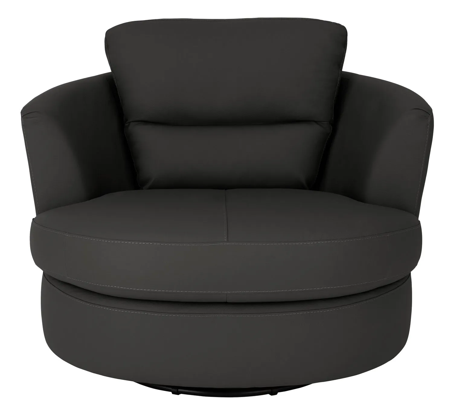 Argos Home New Trieste Leather Mix Swivel Chair - Black