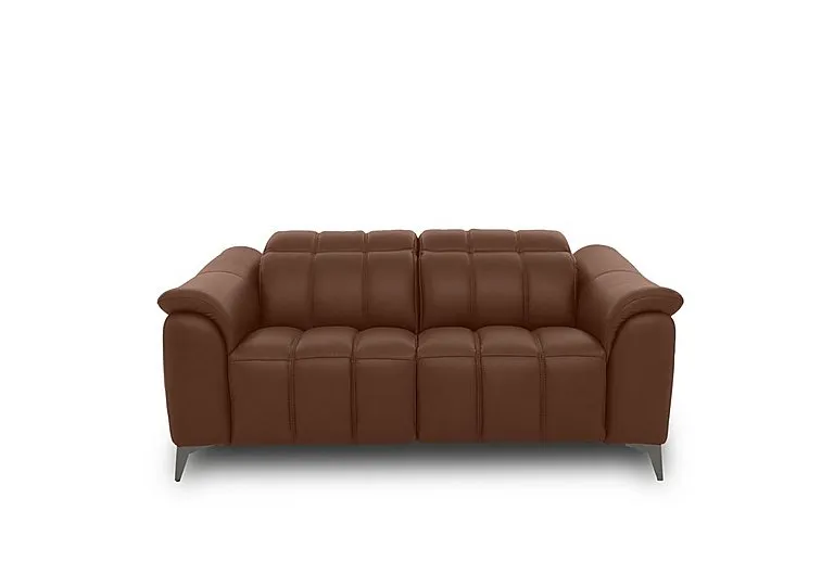 Angelo Leather 2 Seater Power Recliner Sofa with Power Headrests - Roast