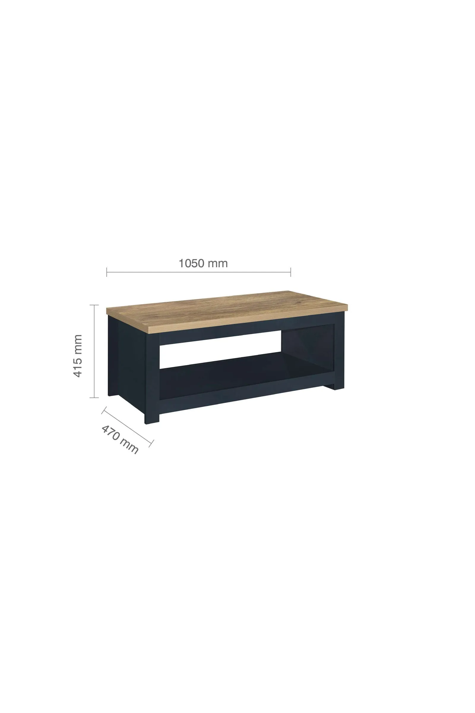 Birlea Coffee Table Highgate Rectangular Farmhouse Shabby Chic in Blue 6