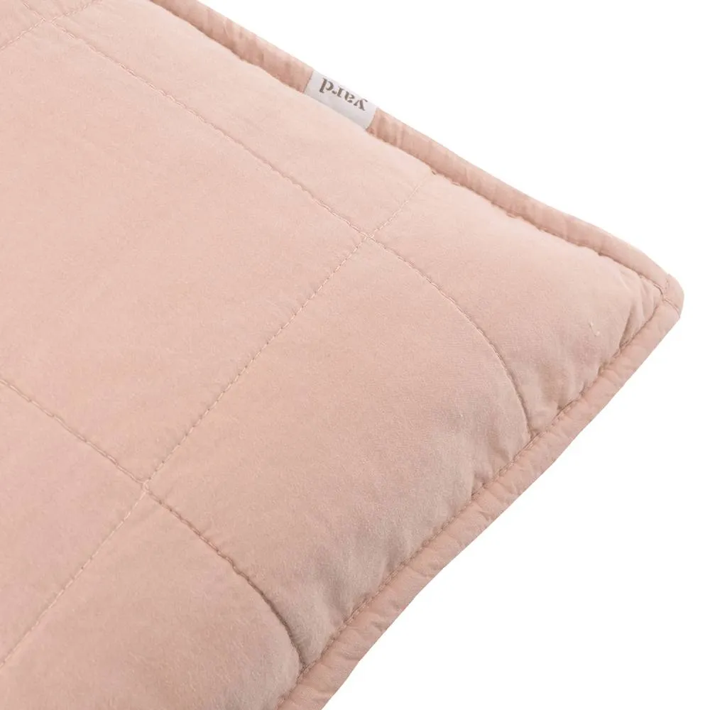 Yard Hebden Quilted Washed Cotton Cushion in Pink 4