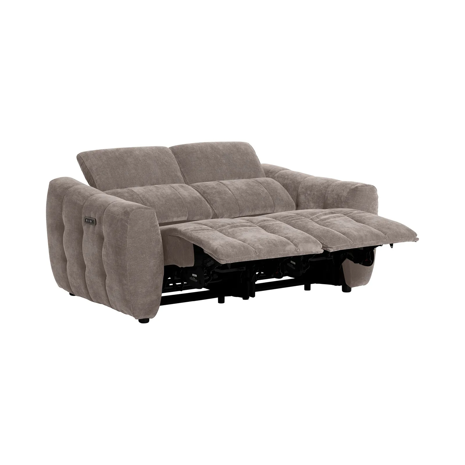 Montgomery 2 Power Seater & Headrest Recliner Sofa, Grey Fabric | Barker & Stonehouse 5