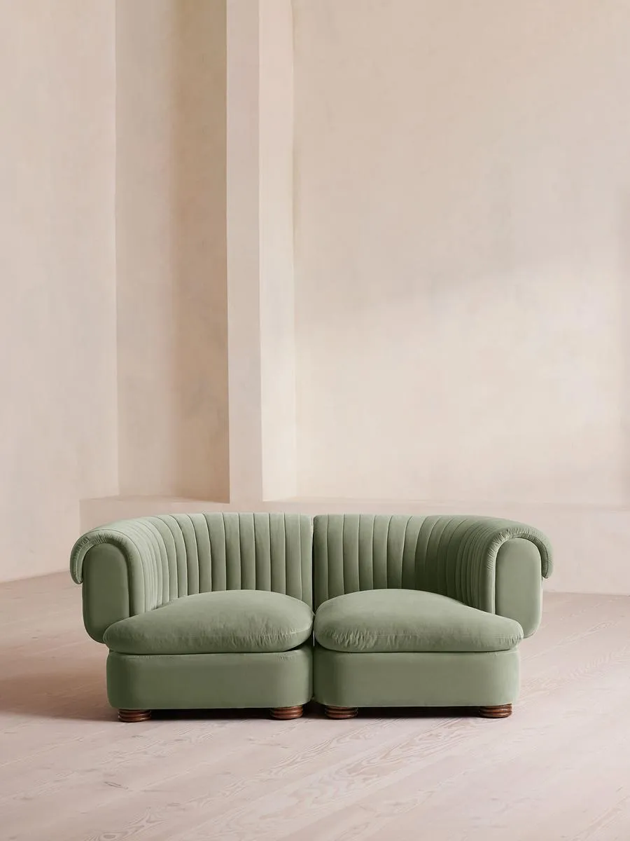 Rava Modular Sofa, Three Seater, Velvet, Seafoam