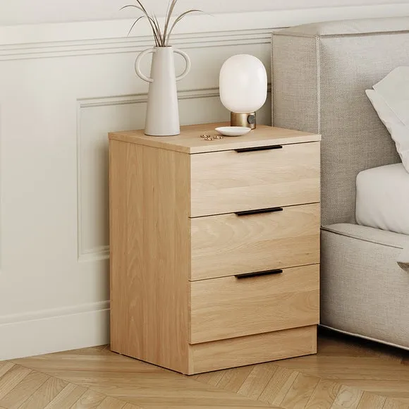Hayes 3 Drawer Bedside Table 1