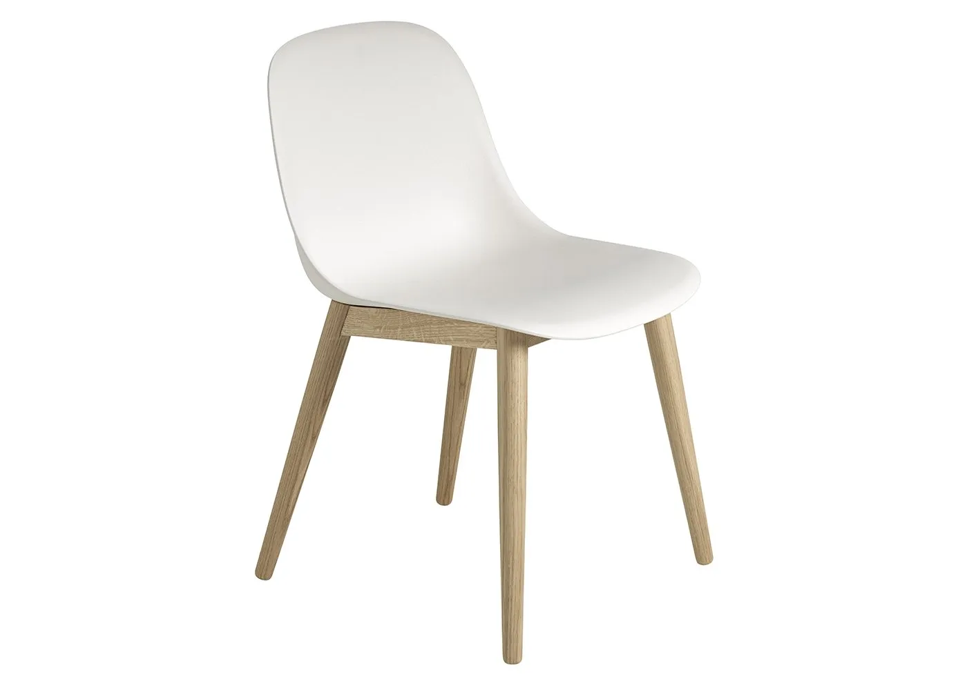 Muuto Fiber Side Chair Wood Base Normal Shell Natural White/Oak