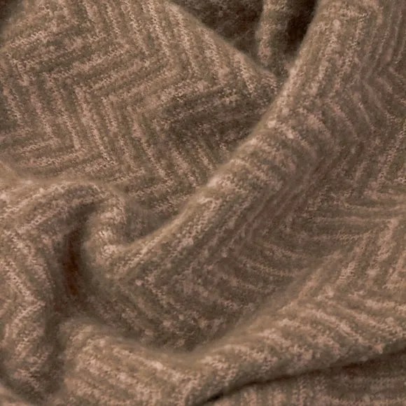 Furn Tweedie Brushed Herringbone Throw Mocha 130 X 180Cm, Brown 2