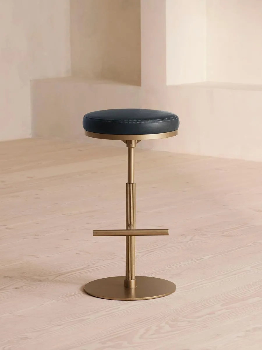 Wardell Counter Stool, Leather, Sapphire