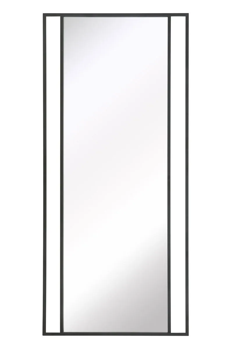 MirrorOutlet Black Modern Wall & Leaner Garden Mirror 79"x 35" 200x90cm 3