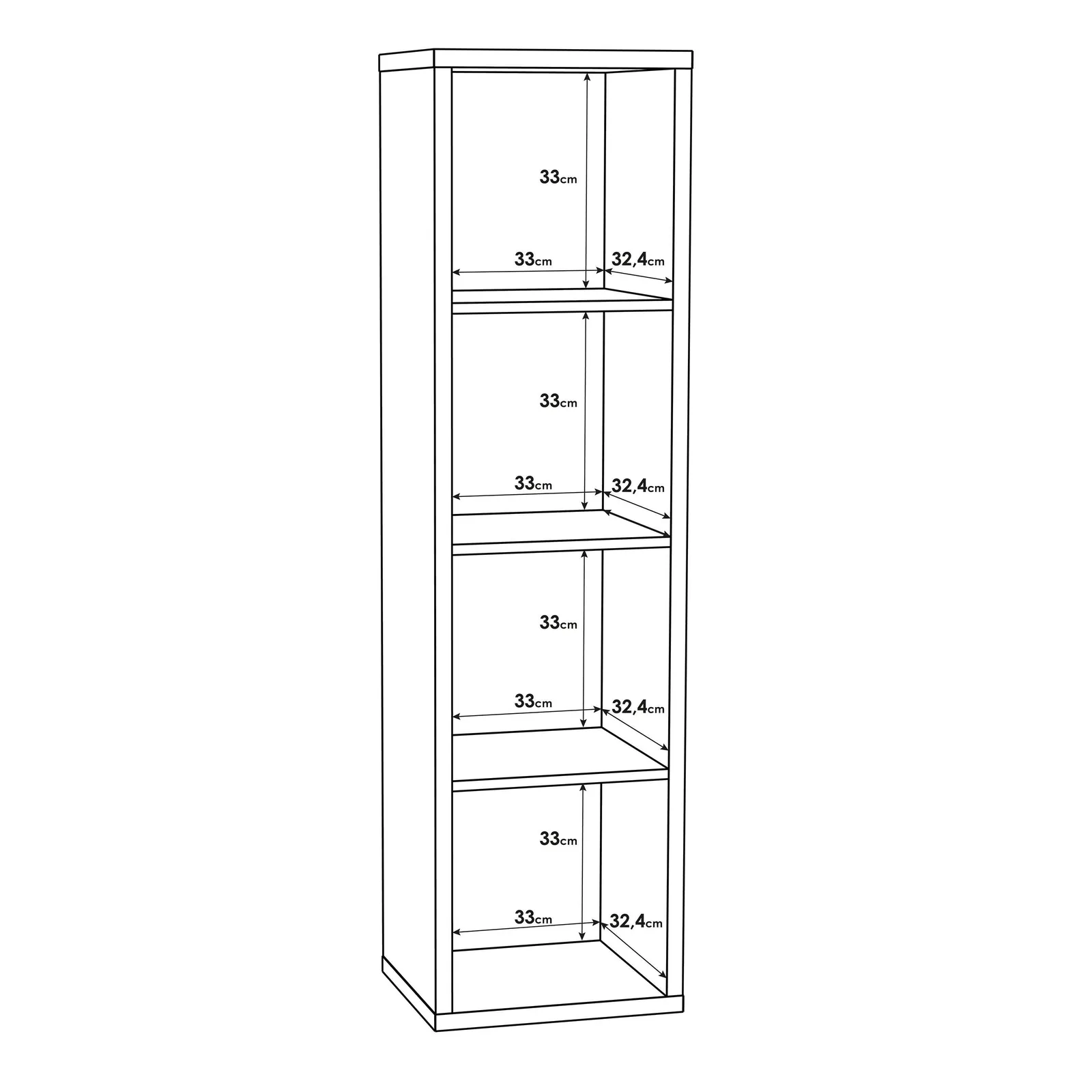 Furniture To Go Mauro 3 Shelves Storage Unit in in Light Oak 6