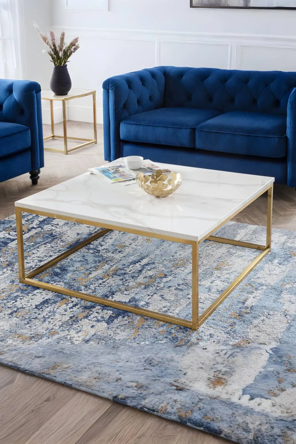 Julian Bowen Scala Square Coffee Table in Gold 1