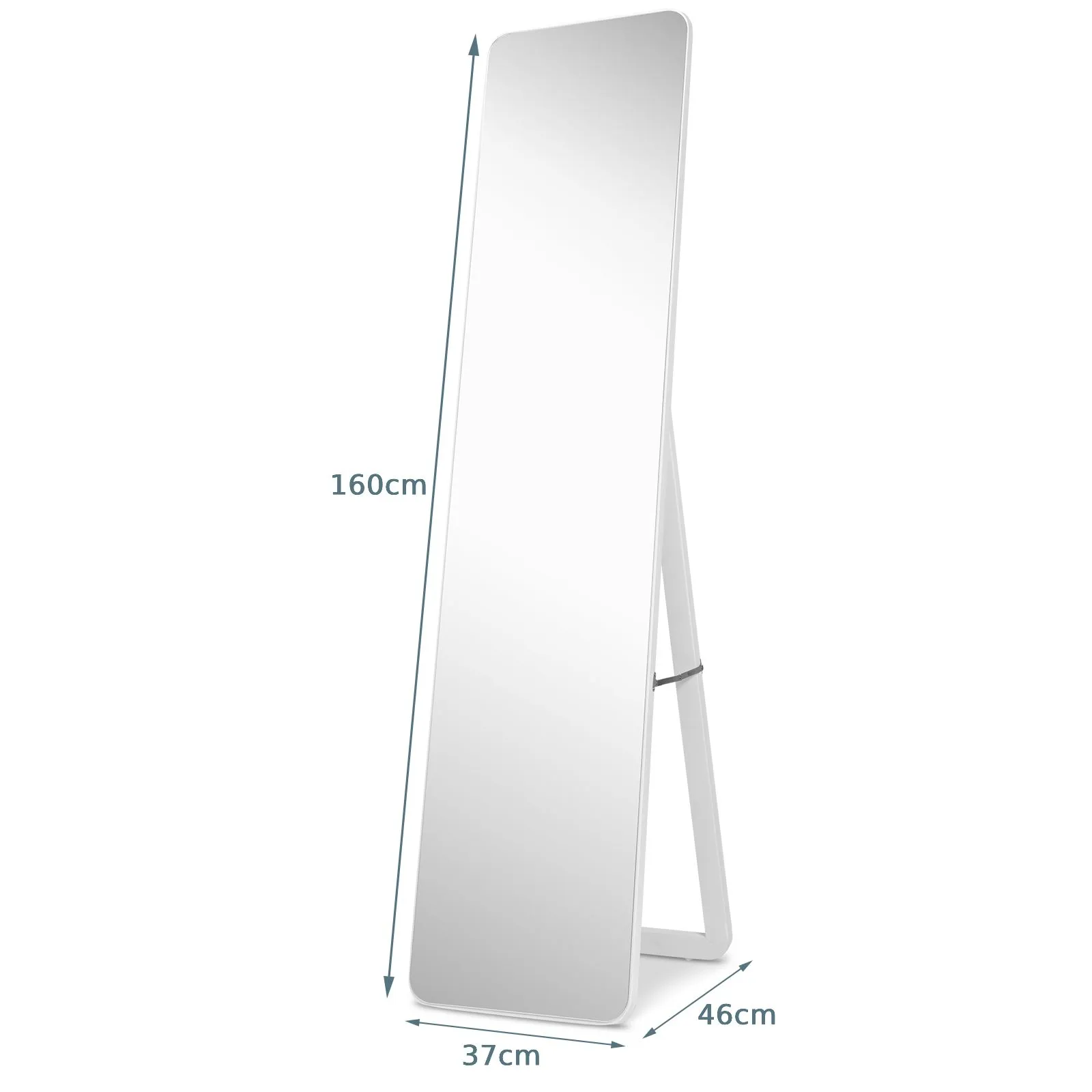 Costway Full Length Dressing Mirror Full Body Mirror Freestanding Wall Mounted in White 2