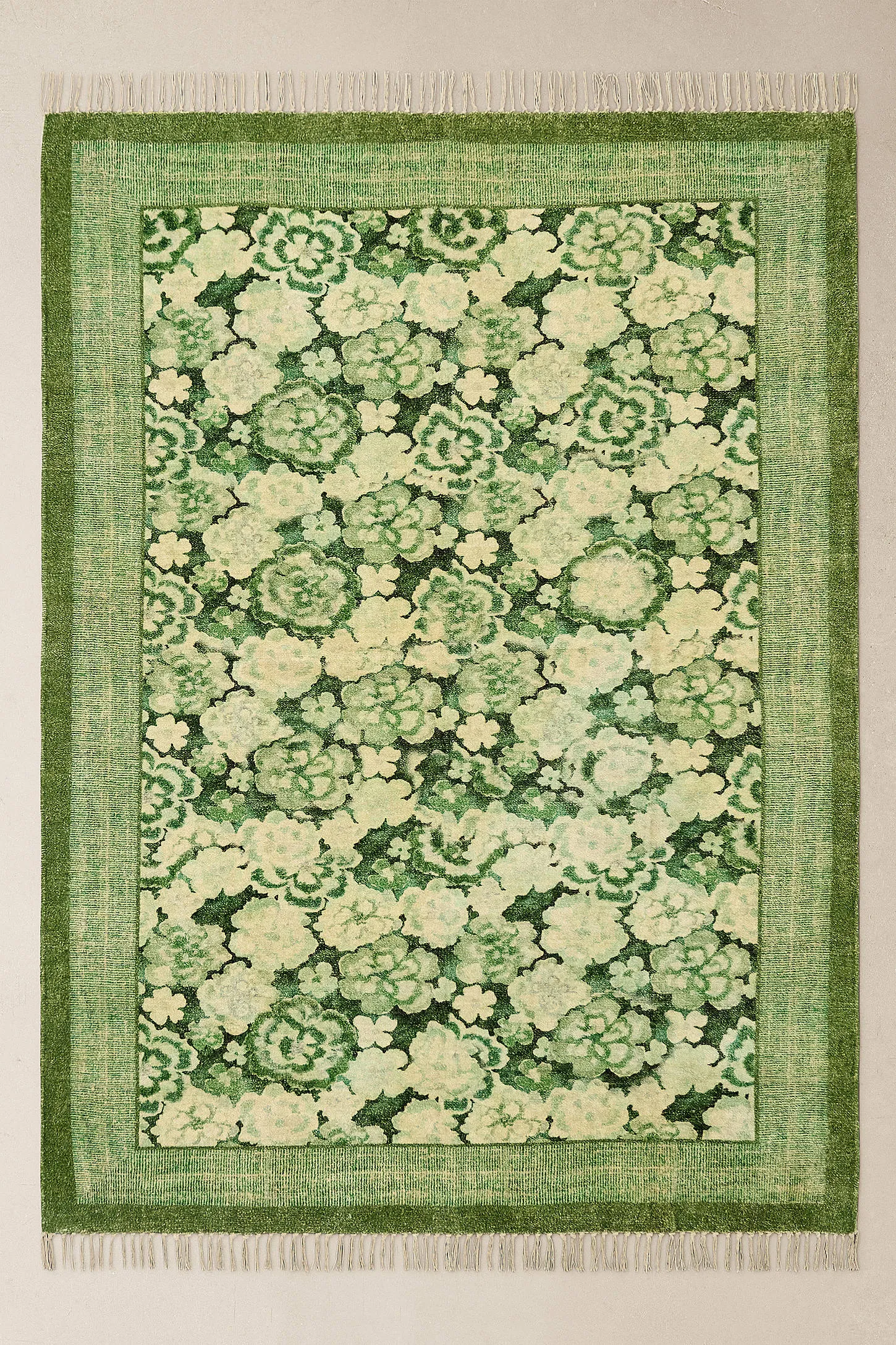 Green Floral 5x7ft / 150x210cm Rug - Green 2