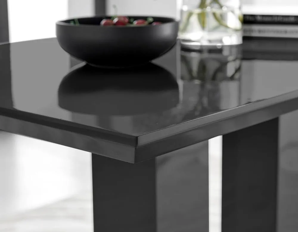 FurnitureboxUK Imperia 4 Black Dining Table & 4 Belgravia Chairs 4