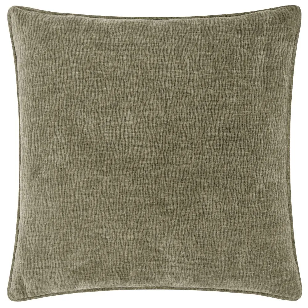 Yard Heath Washed Velvet Textured Cushion Eucalyptus 50 X 50Cm, Green 2