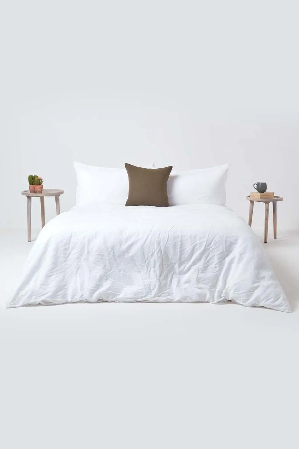 Homescapes European Linen Pillowcase, 60 x 60 cm in Khaki 5
