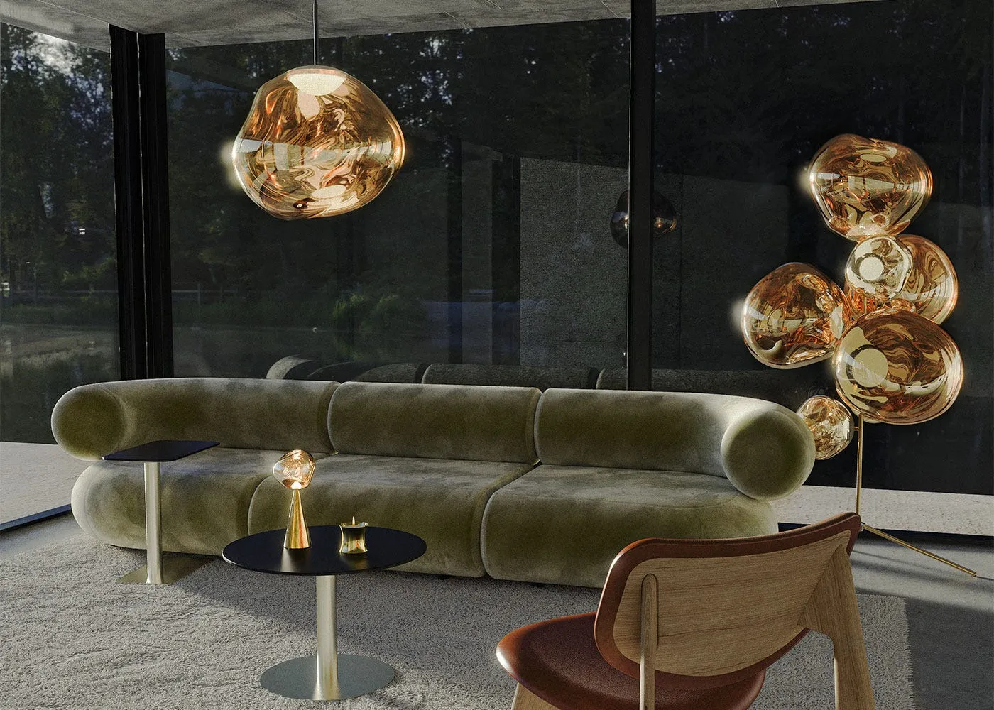 Tom Dixon Fat 3 seater Sofa in Boucle fabric ivory 3