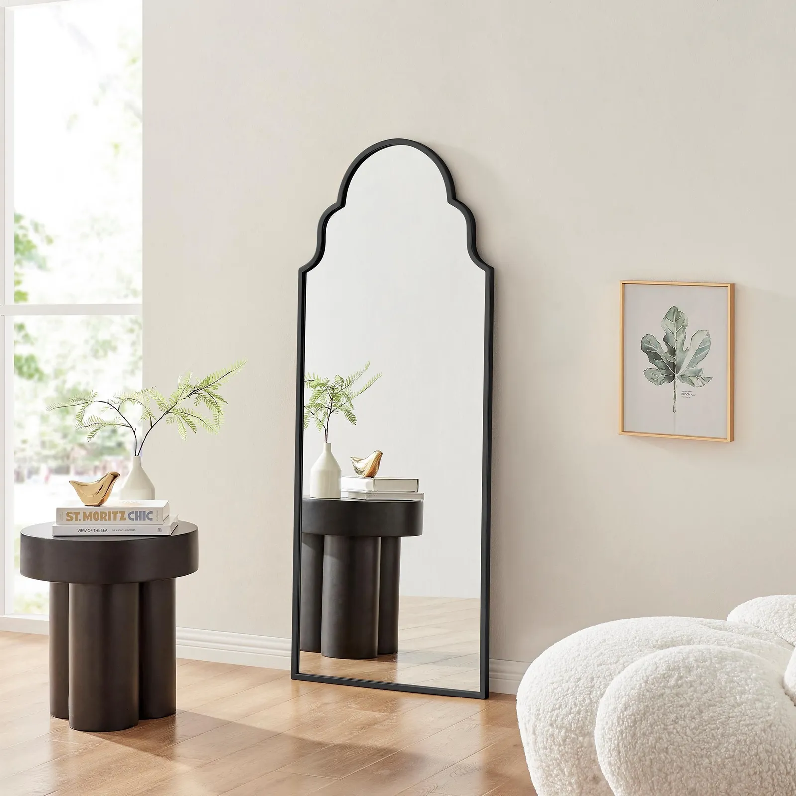 FurnitureboxUK Hima Metal Framed Moroccan Arch Glam Wall Mirror in Black 2