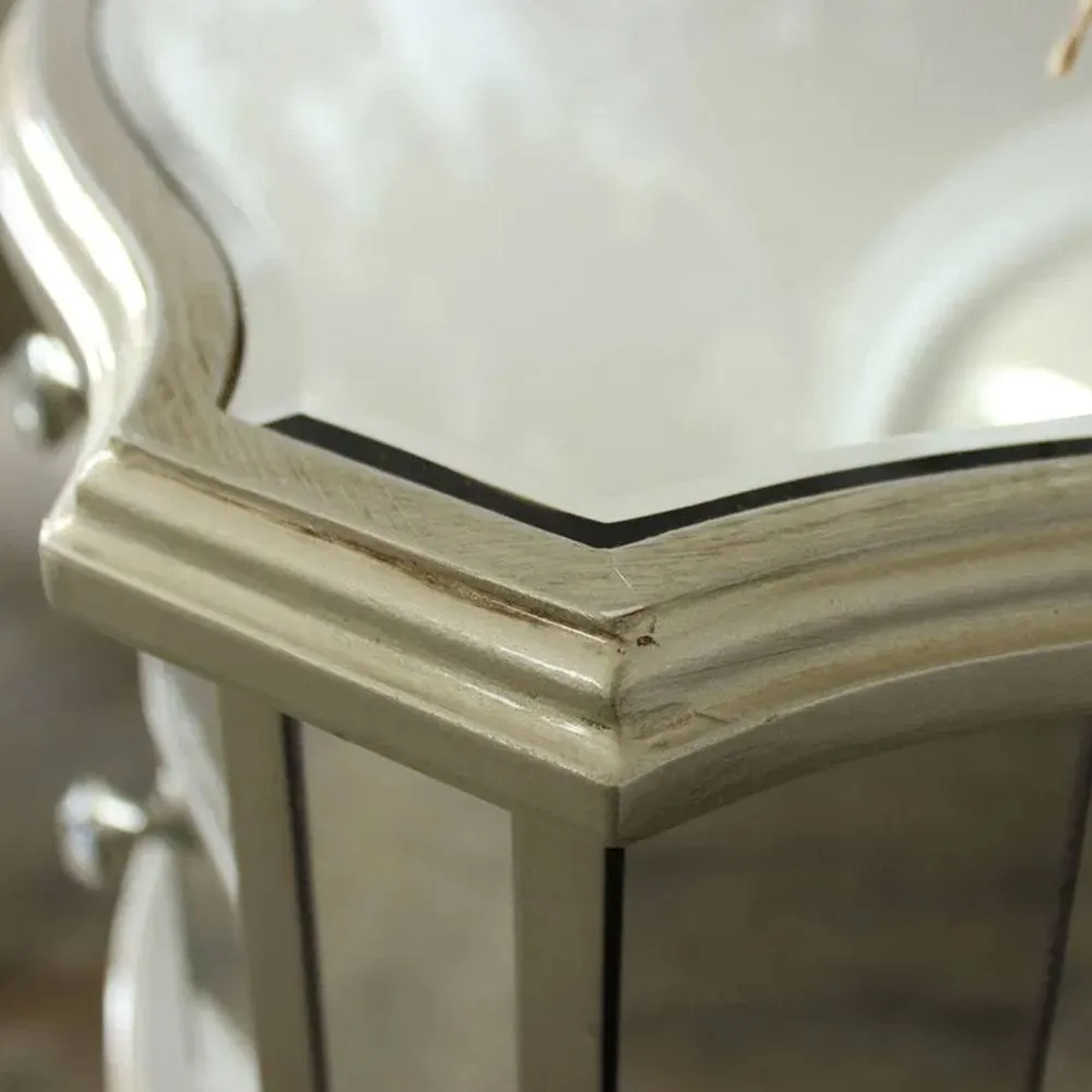 Melody Maison Wardrobe, Chest, Dressing Table Set & Bedside Tables - Tiffany Range in Silver 2