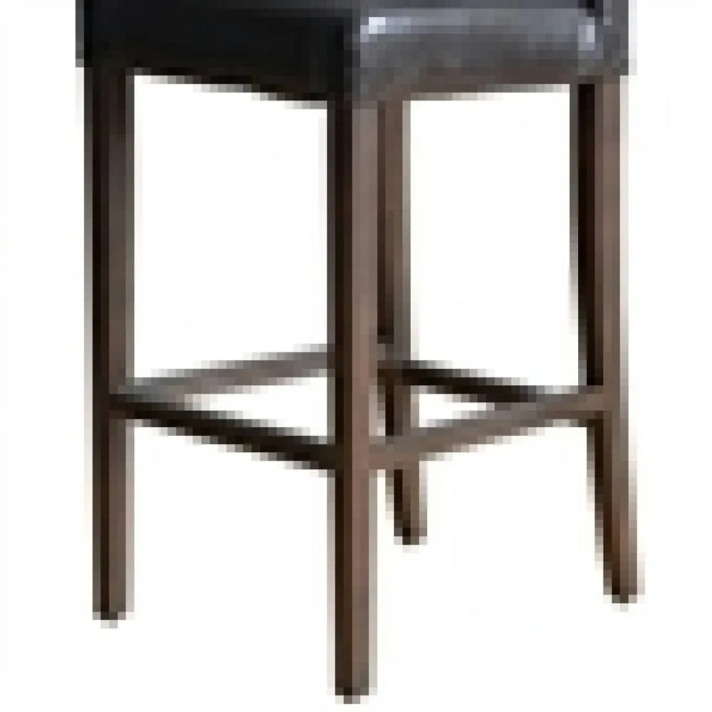 netfurniture Rose Brown Padded Bar Stool Black Wooden Frame Back Fully Assembled 6