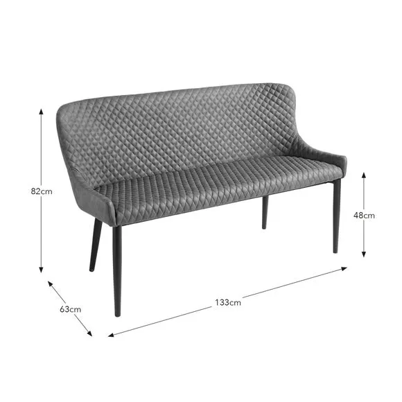 Montreal 2 Seater Dining Bench, Faux Leather, 133cm 6